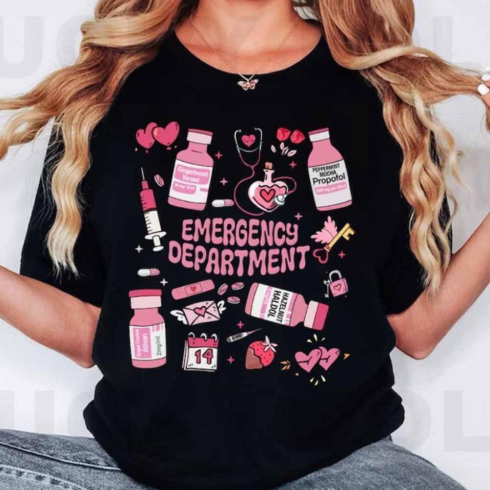 Emergency Department Valentine ER Nurse Medical Humor T-Shirt